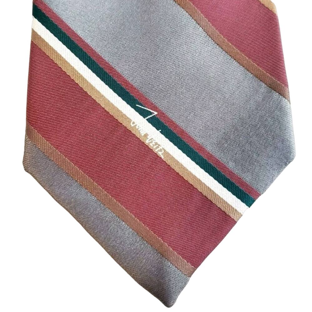 John Weitz Tie Men's 58 x 3 3/4 Burgundy Grey Green White Gorpcore Grandpacore
